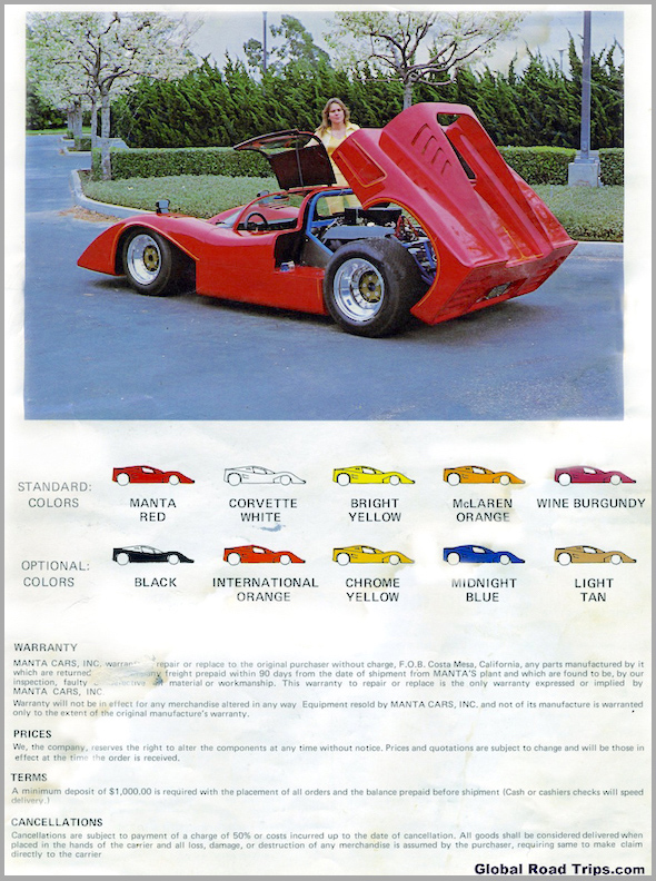 Manta kit car brochure